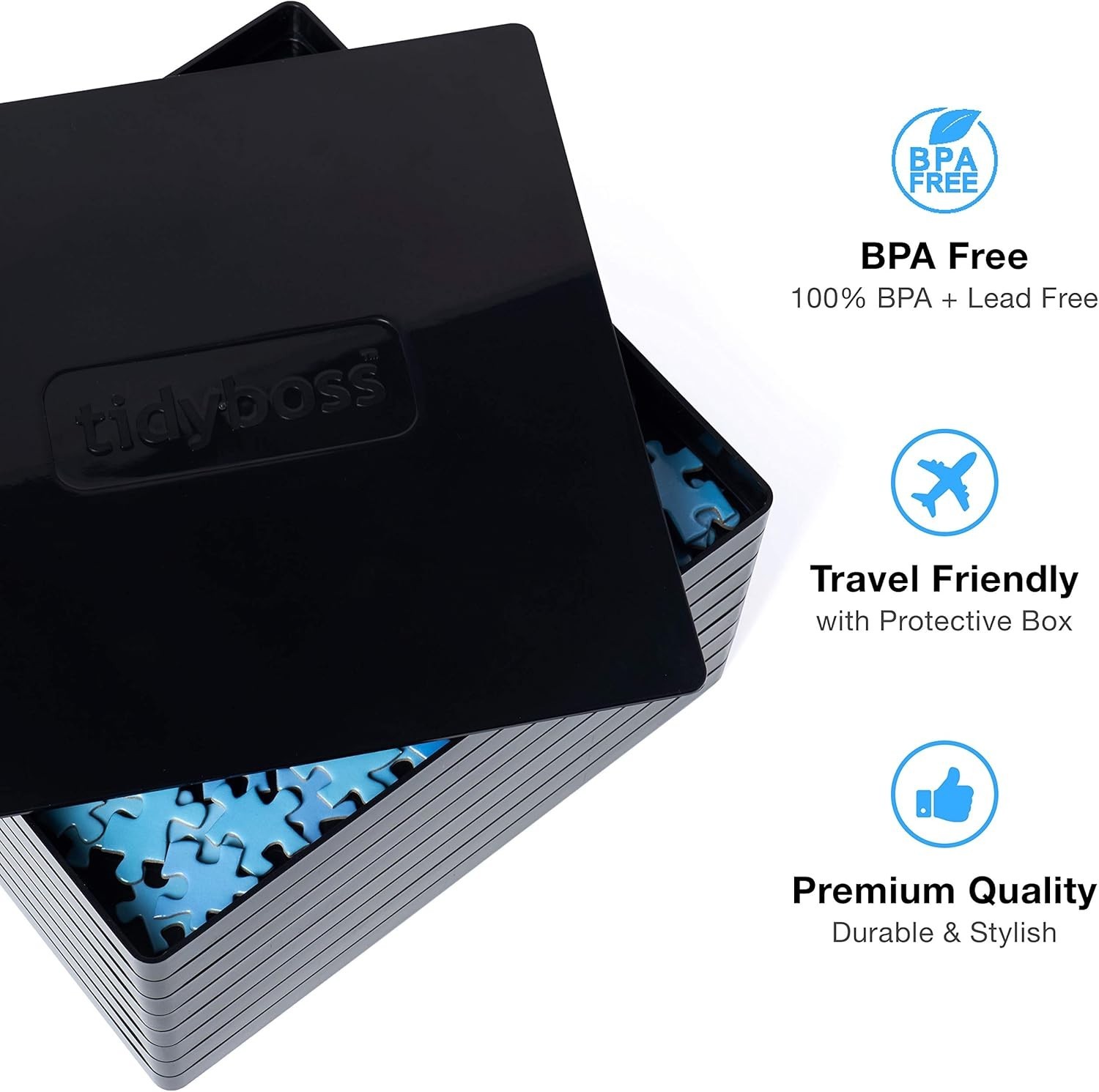 Stackable 8-Piece Puzzle Organizers with Lid - Perfect for 2000-Piece Puzzles