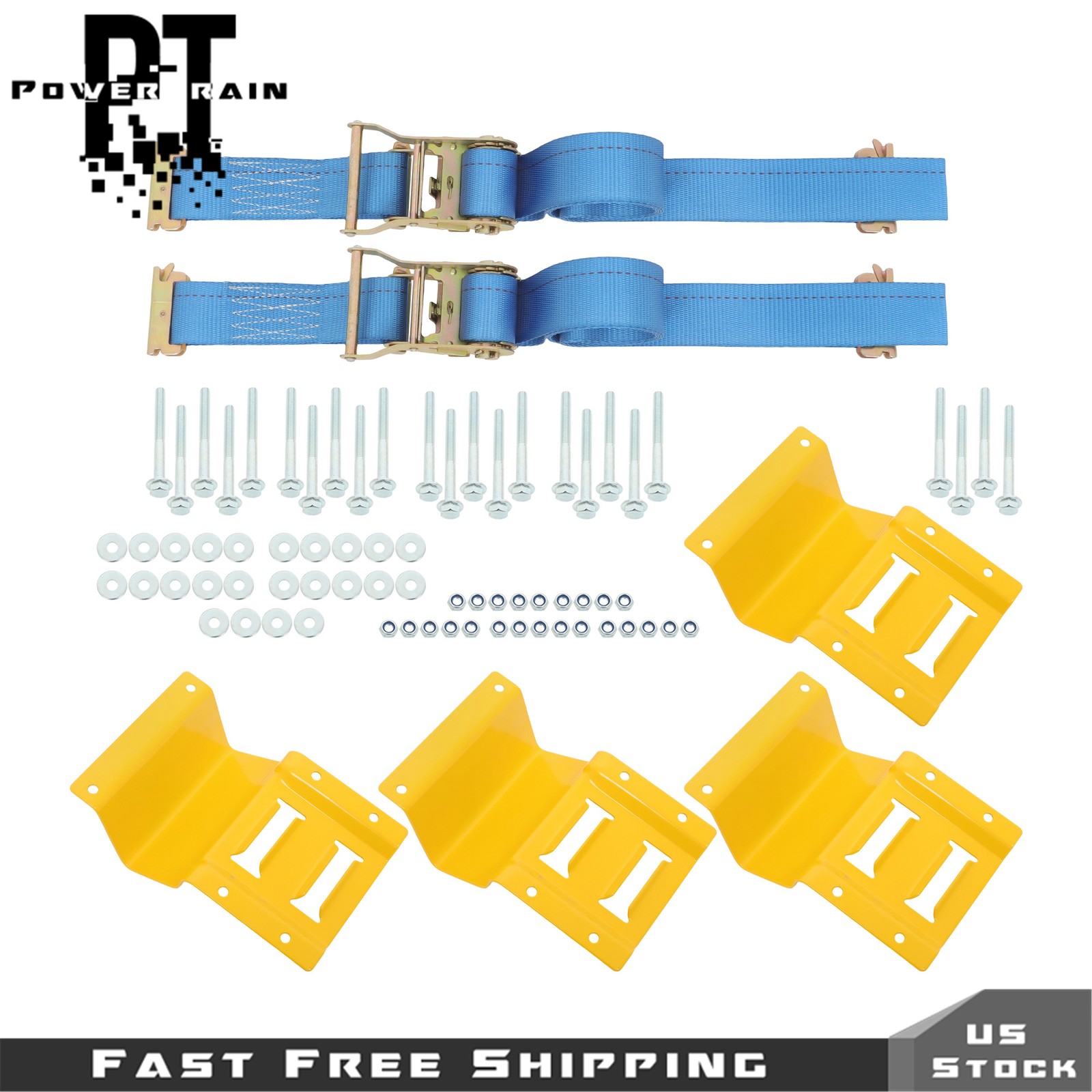 Wheel Chock Tie-Down 4PCS E Wheel Chock 2PCS 7.5' Tie-Down Strap For ATV