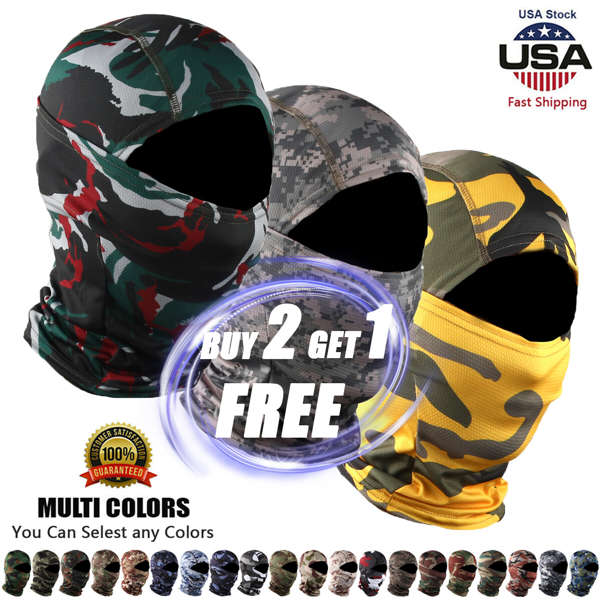Military Full Face Mask Balaclava Headwear Outdoor Ski Riding Hunting Head Hood