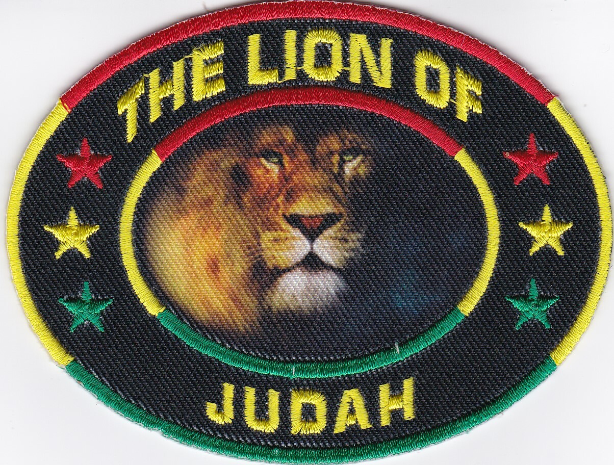 THE LION OF JUDAH 3x4 SEW/IRON ON PATCH BOB MARLEY RASTA REGGAE JESUS T SHIRT