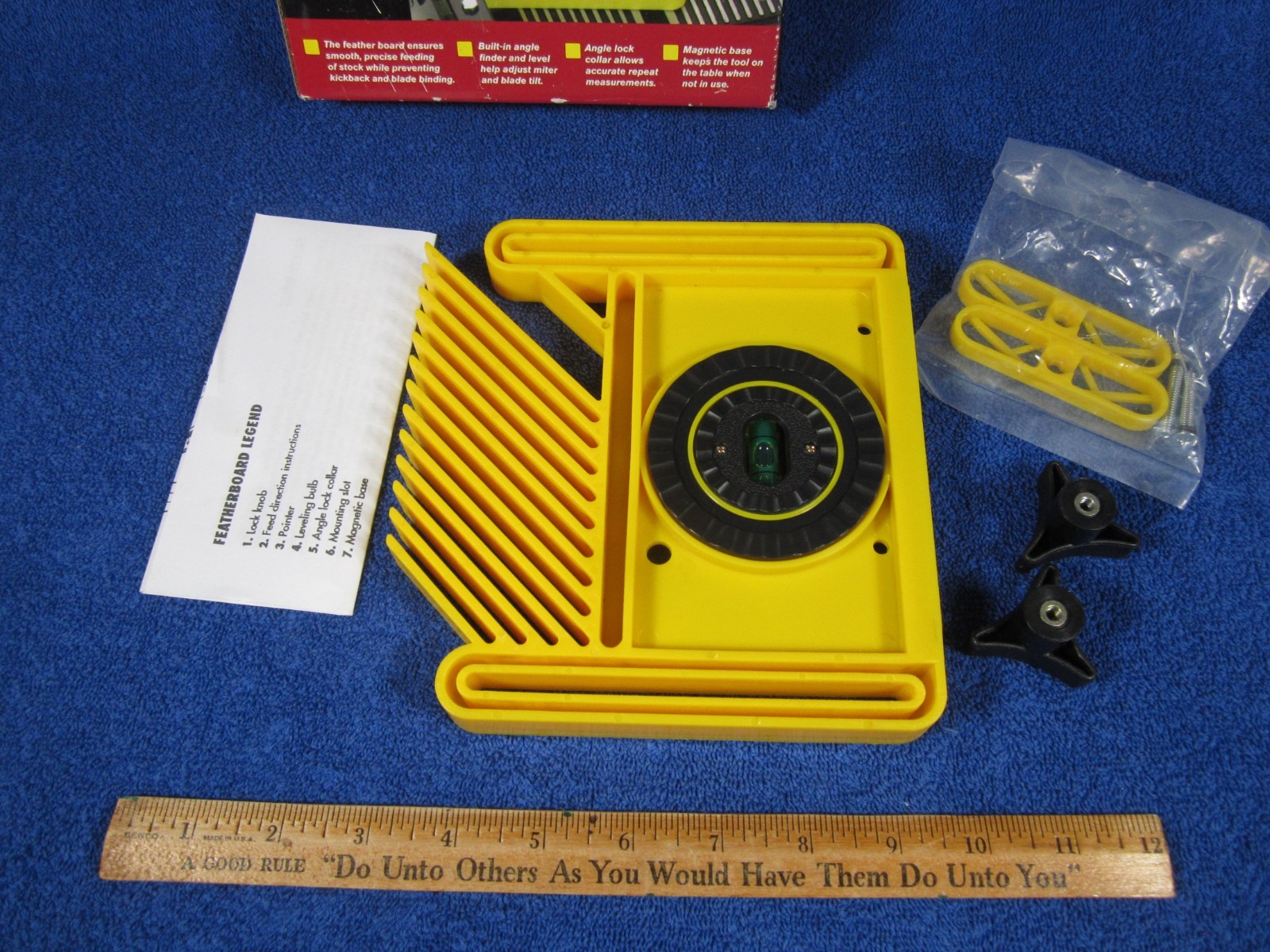 Chicago Tools Feather Board with Angle Finder Miter Guide For Table Saw NIB