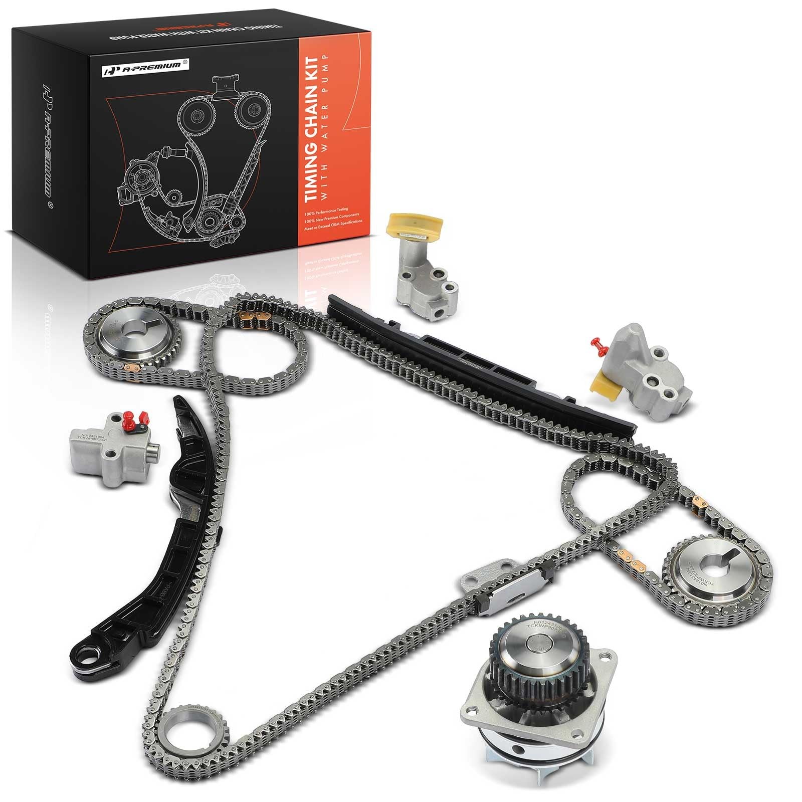 A-Premium Engine Timing Chain Kit with Water Pump & Sprocket & Tensioner & Guide