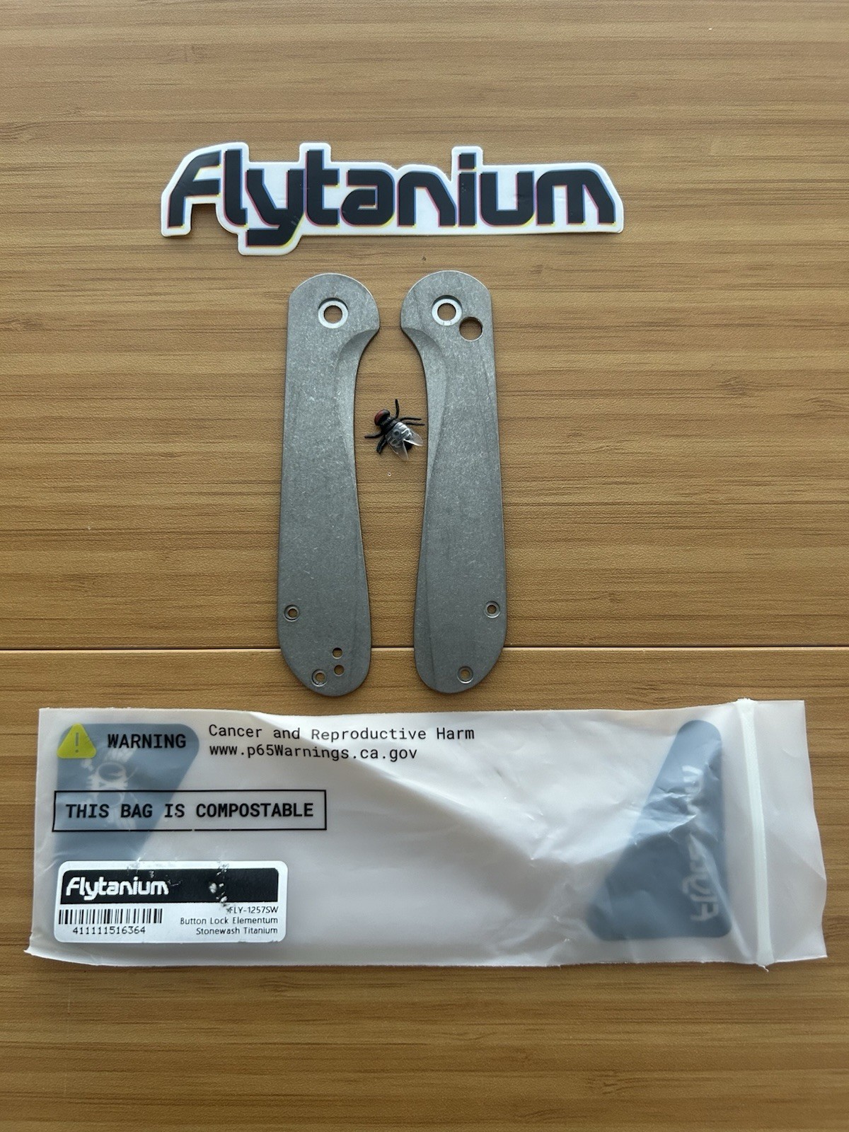 Civivi Button Lock Elementum Flytanium Handle Scales Contoured SW Ti FLY-1257SW