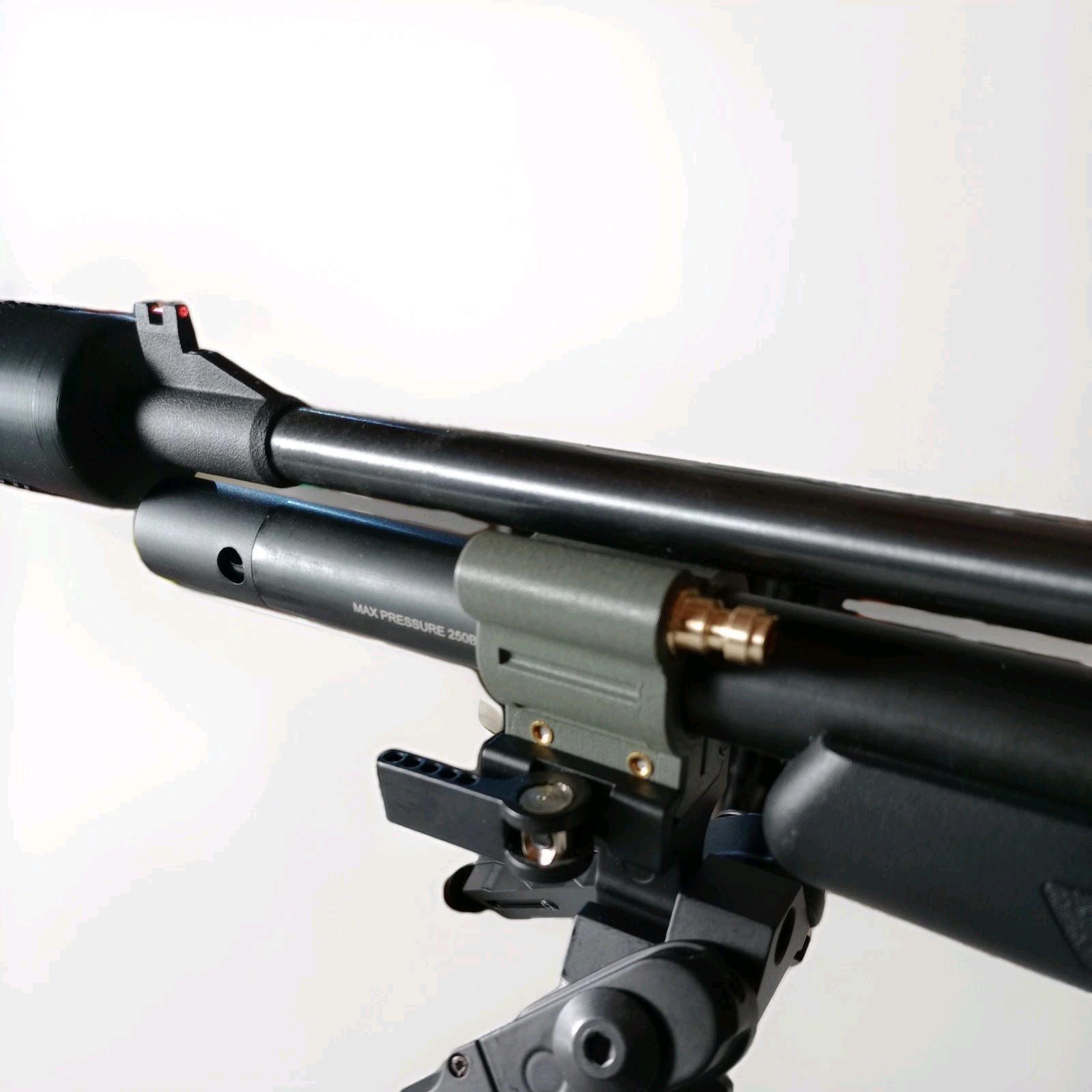 Pinty Vanguard Air Tank Clamp With Fill Probe Storage And Picatinny Rail