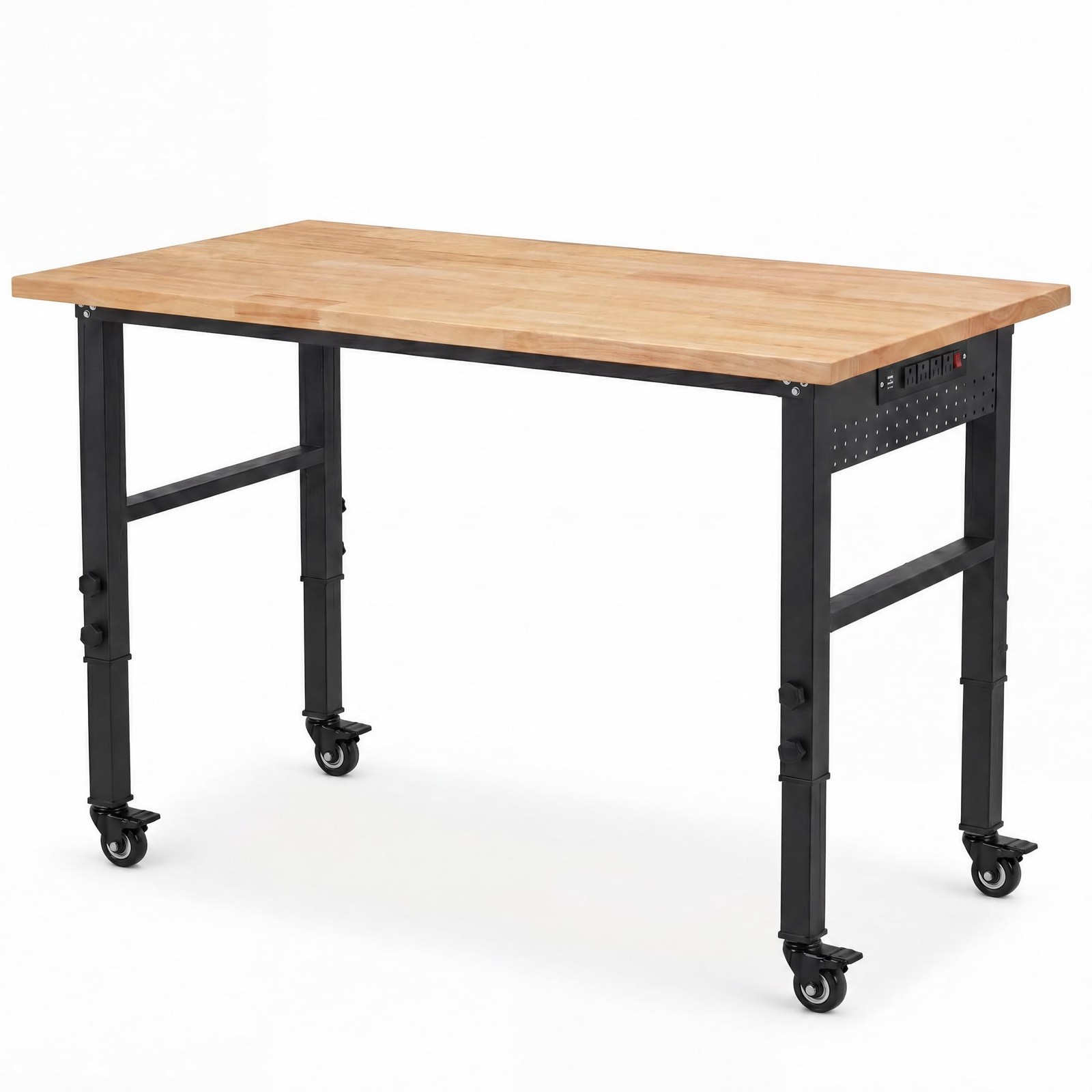 VUWIF 48" Workbench with Wheels, Adjustable Height 48 Casters, Black