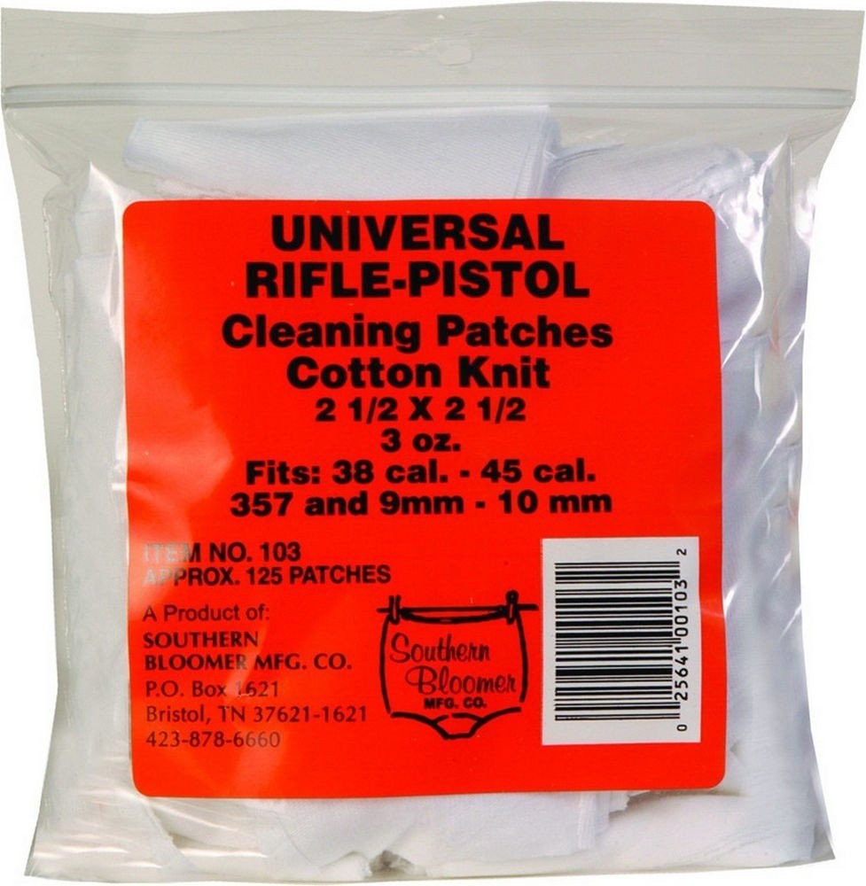 Southern Bloomer 9mm Cotton Gun Cleaning Patch .38-.45 Cal Pistol 125 Count #103