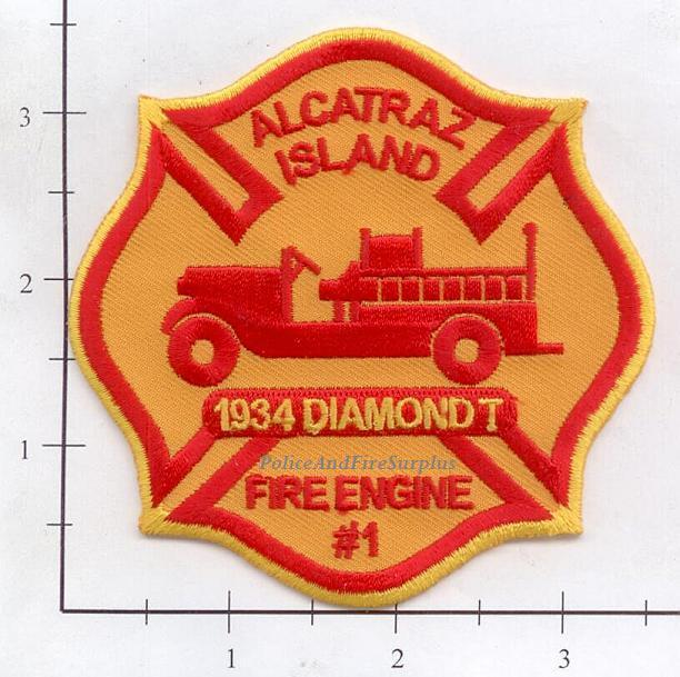 California - Alcatraz Island CA Fire Dept Patch - 1934 Diamond T