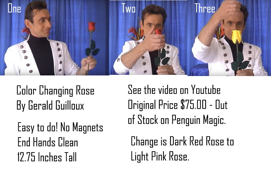 "VINTAGE"  COLOR CHANGING ROSE - DARK RED TO LIGHT PINK - GERALD GUILLOUX