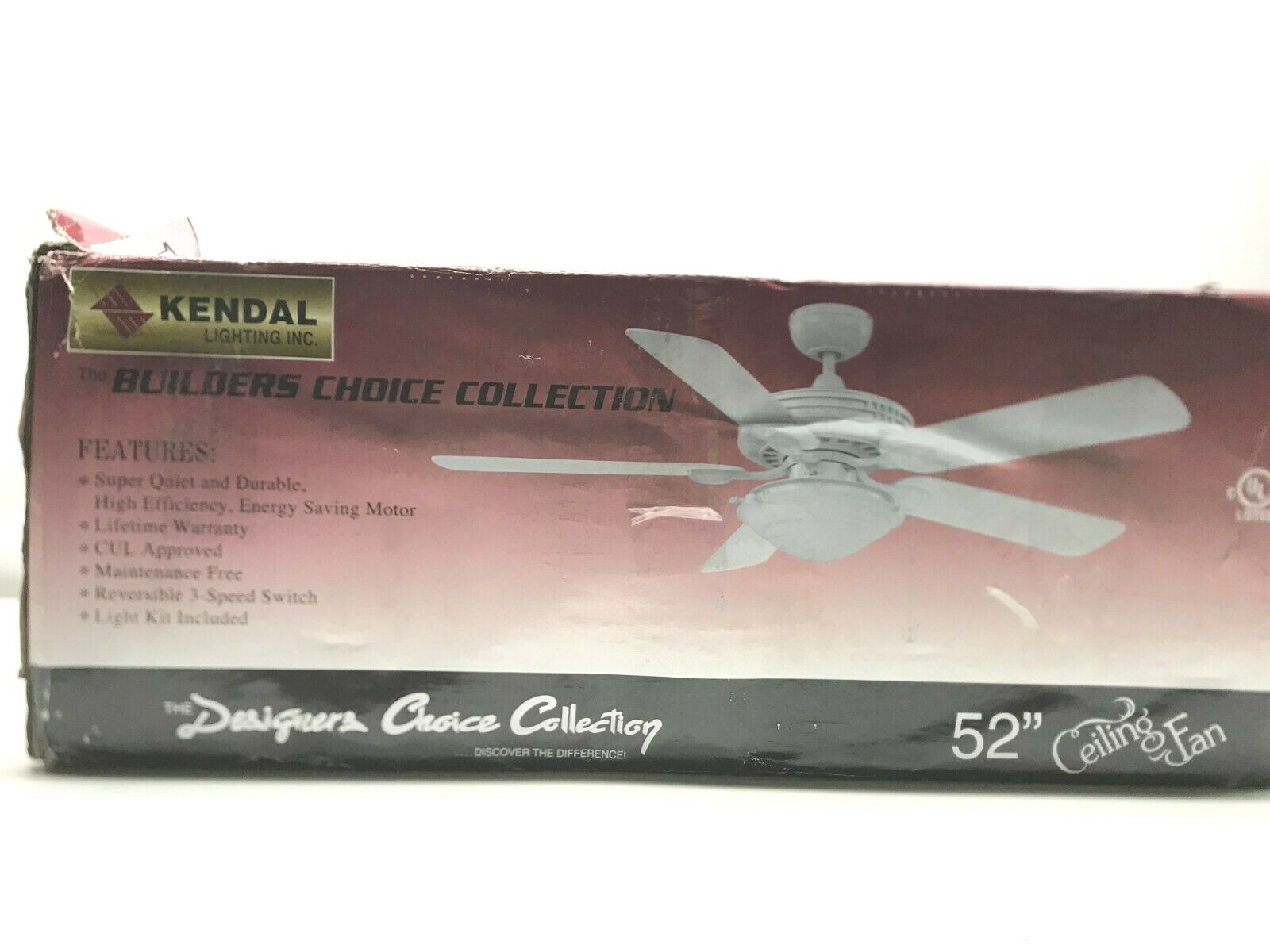Kendal Lighting Inc. AC18552-SN BuildersIndoor Ceiling Fan Satin Nickel LOT 0985
