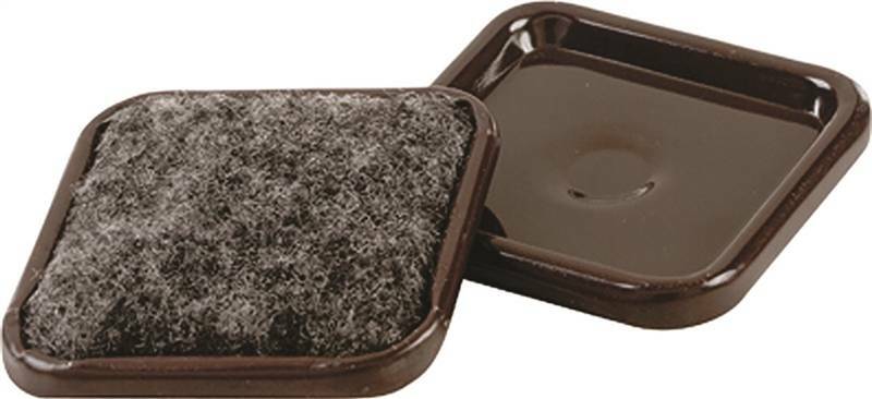 Shepherd 9080 Carpet Base Cup, 1-7/8 in L x 1-7/8 in W, Square, Set of 4