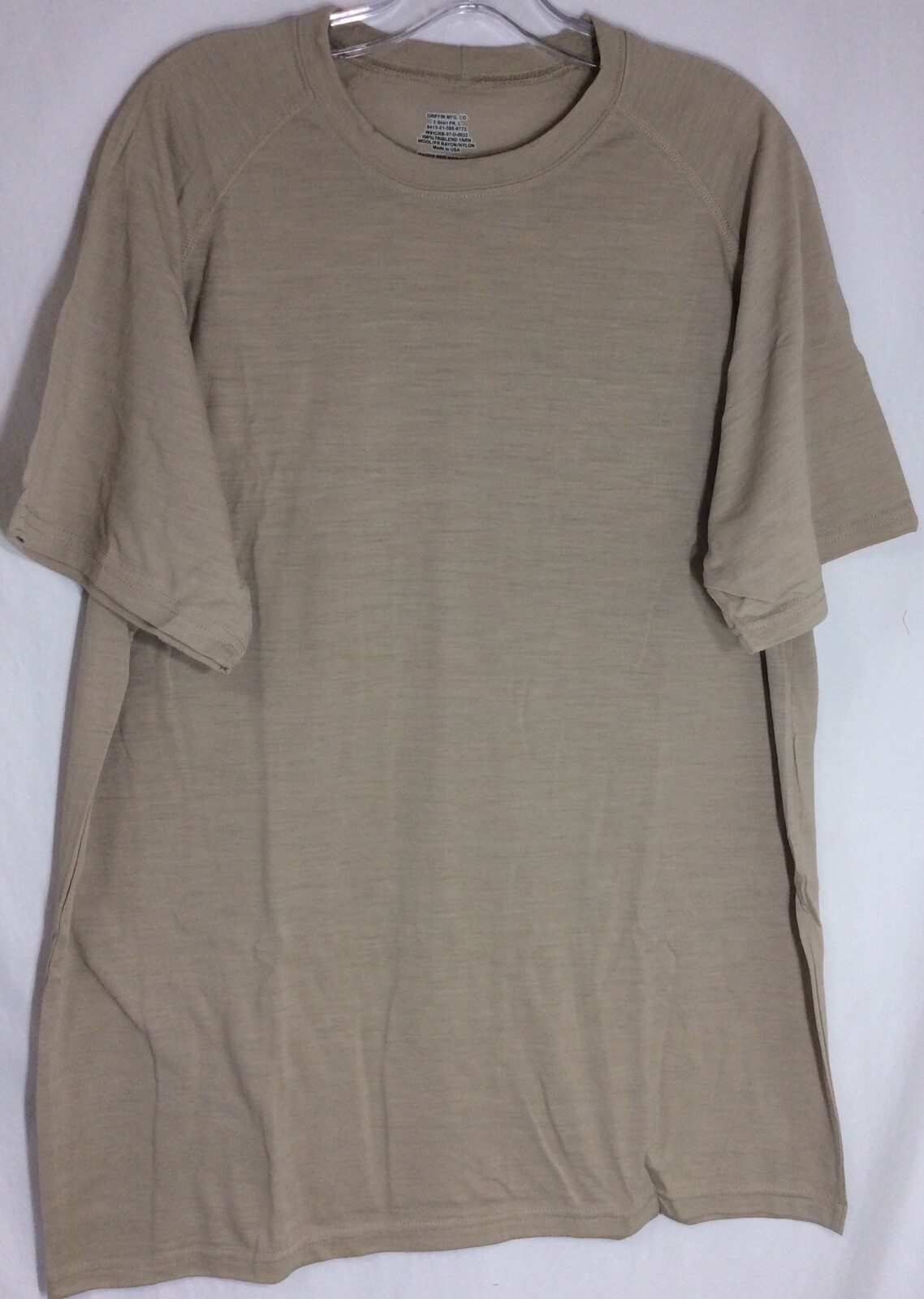 USGI ADS FLAME RESISTANT SHORT SLEEVE T-SHIRT, TAN, LARGE, 8415-01-588-0772, NEW