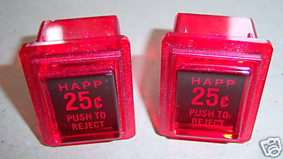 PAIR (2) of NOS Reject Button Assembly in RED **FREE SHIPPING**