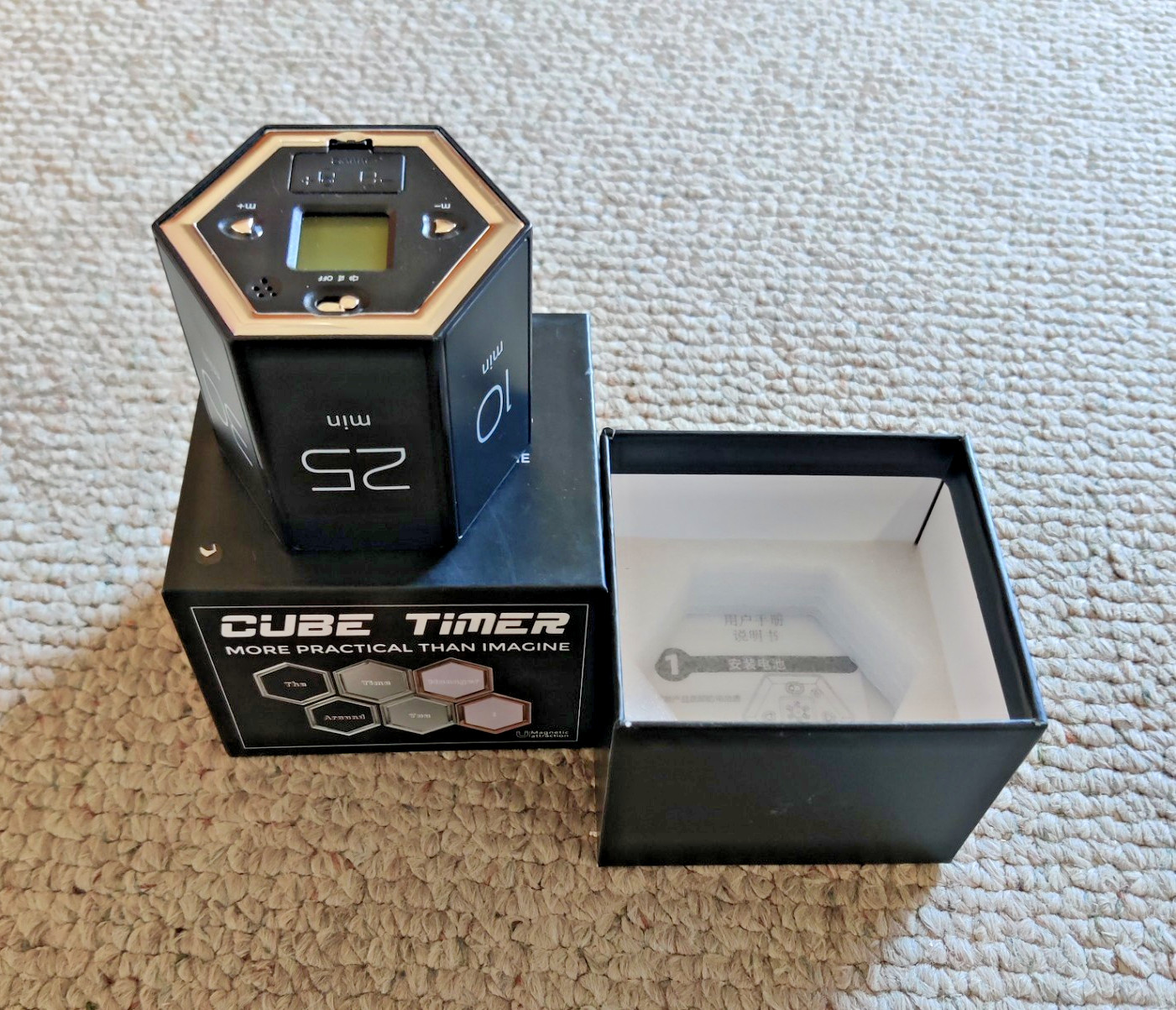 Timer Cube, Hexagon Productivity Timer, Pause & Resume