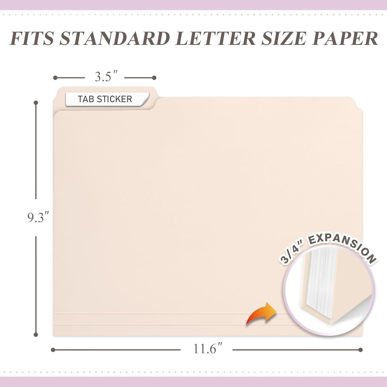 30 Pack Plastic File Folders Heavy Weight, Poly Colored File Folders 1/3-Cut Tab