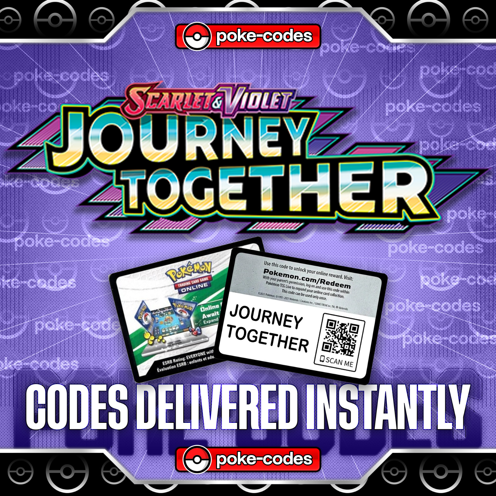 Pokemon - Journey Together TCG Code Cards - INSTANT DELIVERY