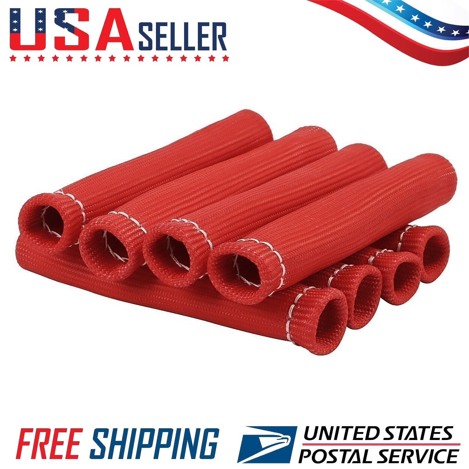 8x Spark Plug Header Boots 2500° Spark Plug Heat Shield Sleeve Wire Cover Wrap