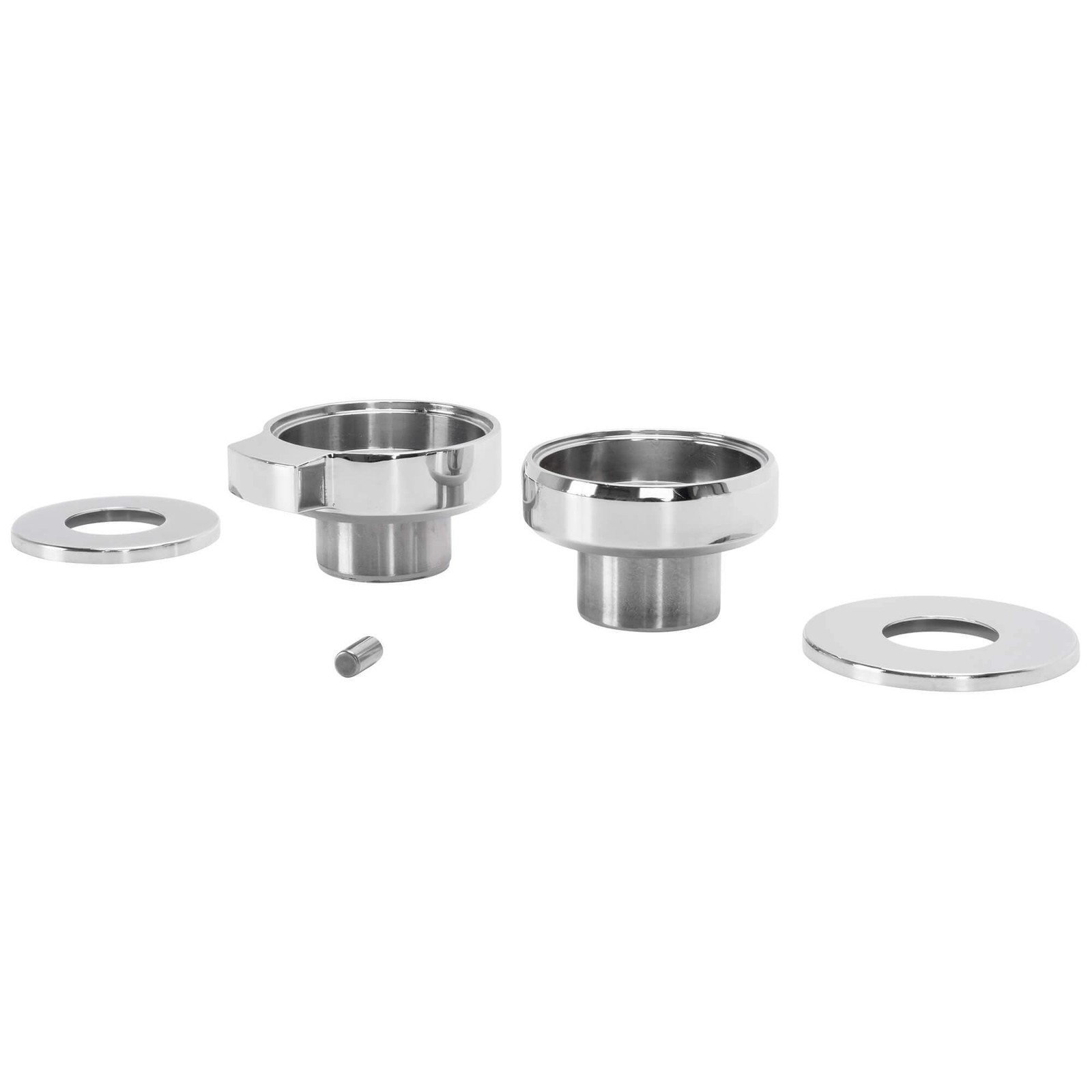 Cycle Standard Chrome Fork Neck Cup Kit with Fork Stops for 1949-1987 Harley-Dav