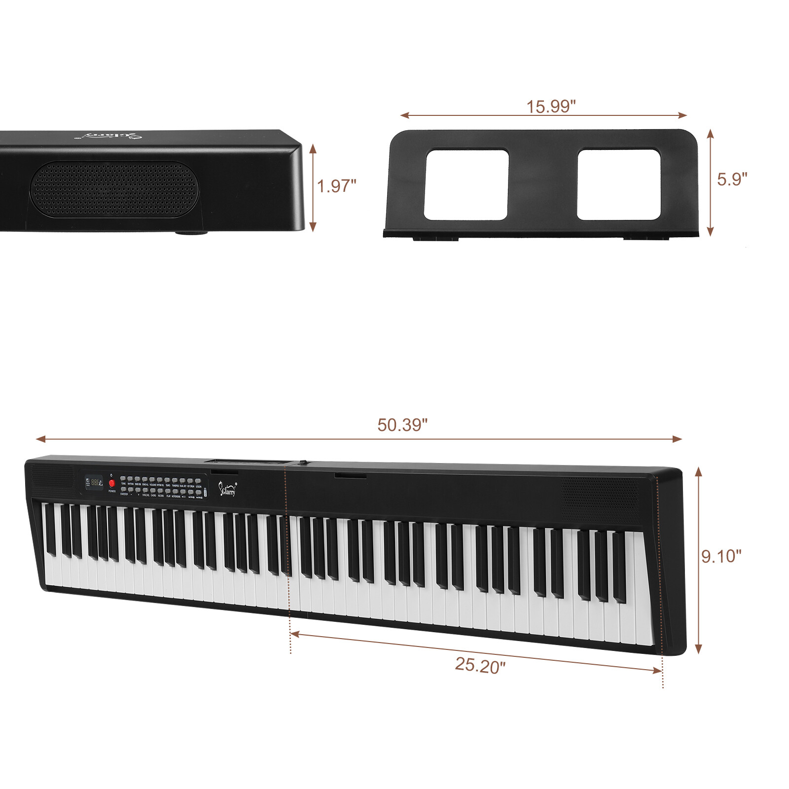 88 Key Half Hammer Keyboard Foldable Bluetooth Portable Electric Piano