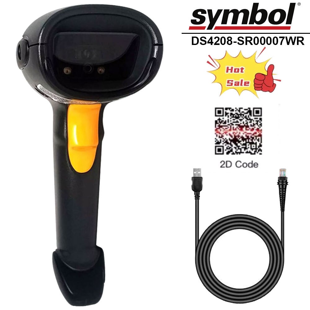 Motorola Symbol DS4208-SR00007WR 2D Laser Barcode Scanner Reader USB Cable Kit
