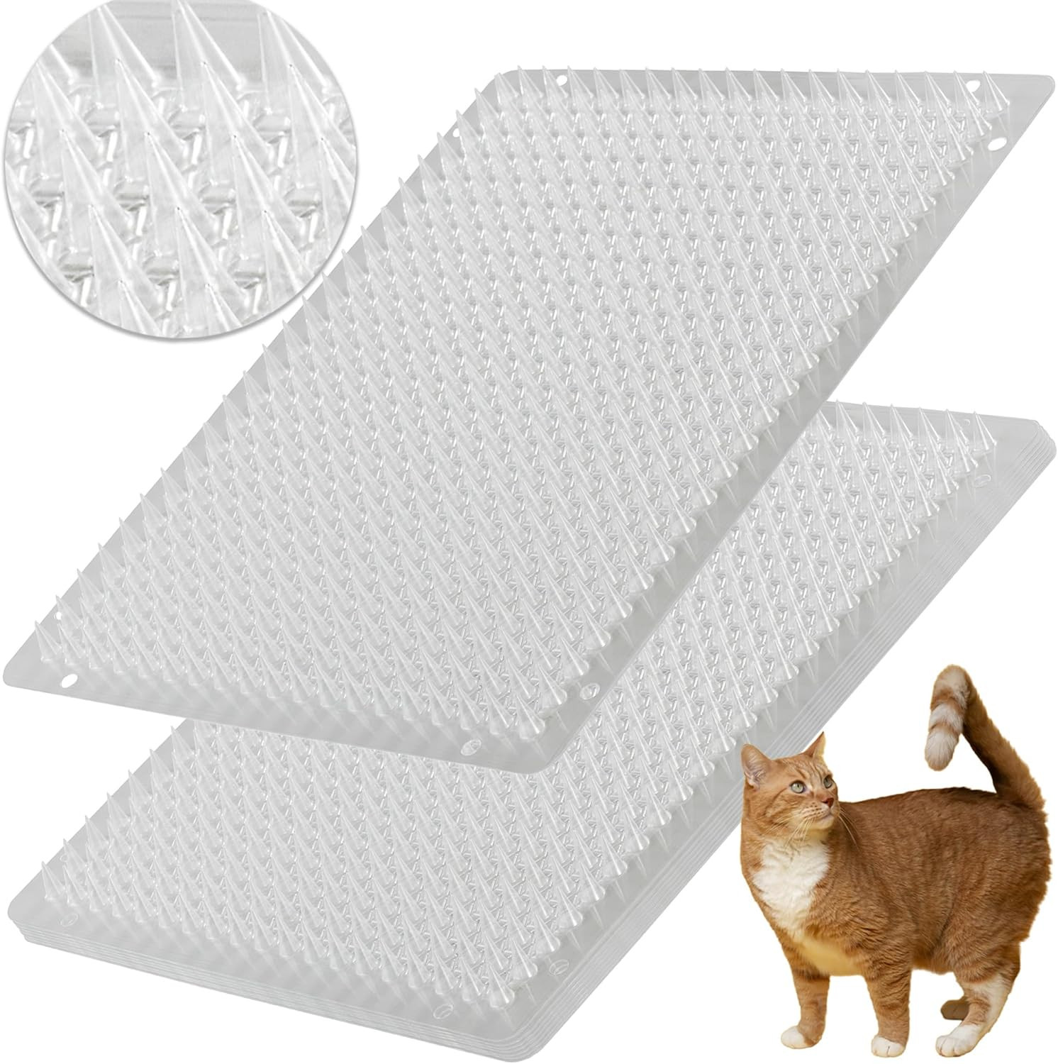 8 Pack Cat & Dog Repellent Scat Mats with Spikes, 16x13" for Indoor/Outdoor Use