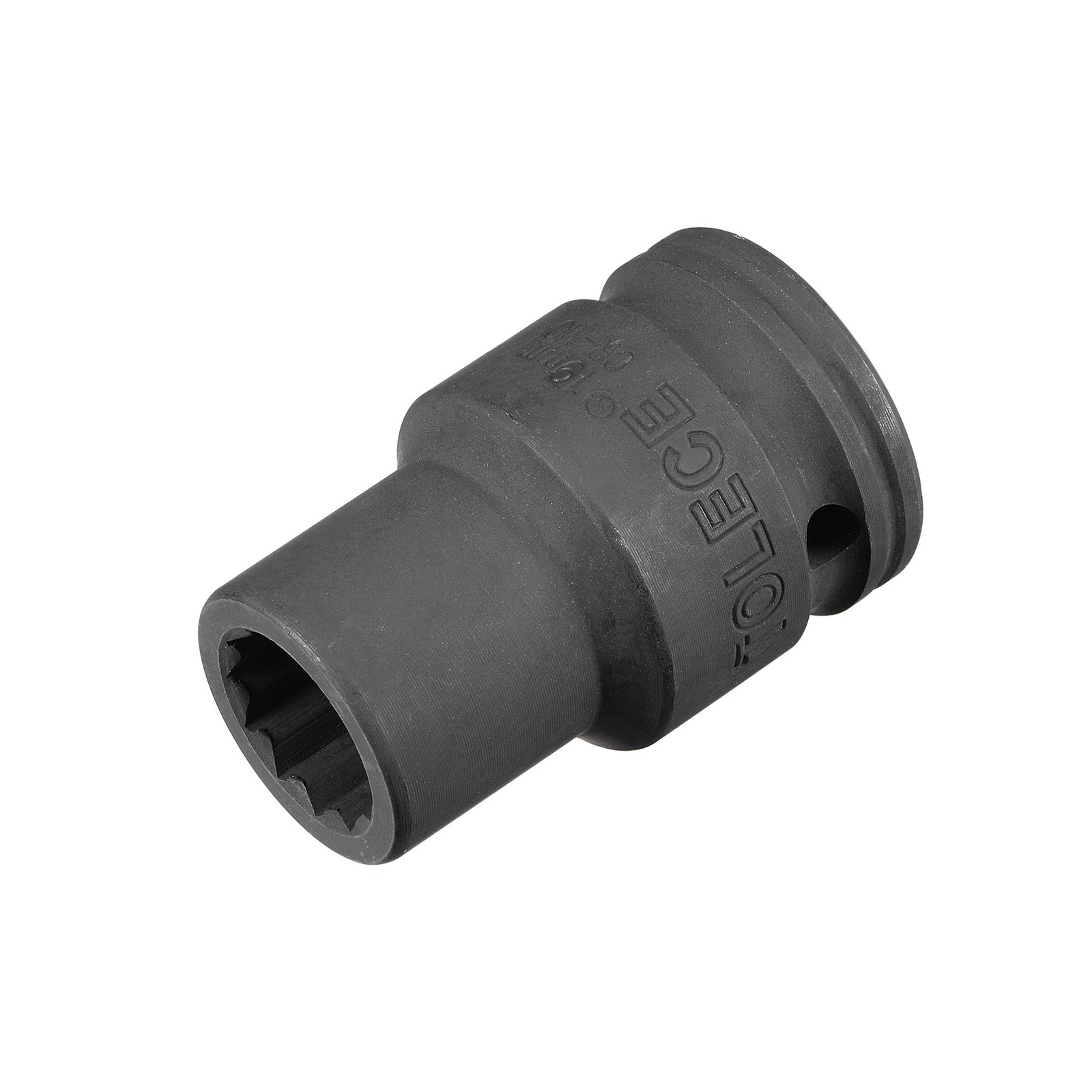 3/4-Inch Drive 19mm 12-Point Impact Socket CR-MO Steel Black