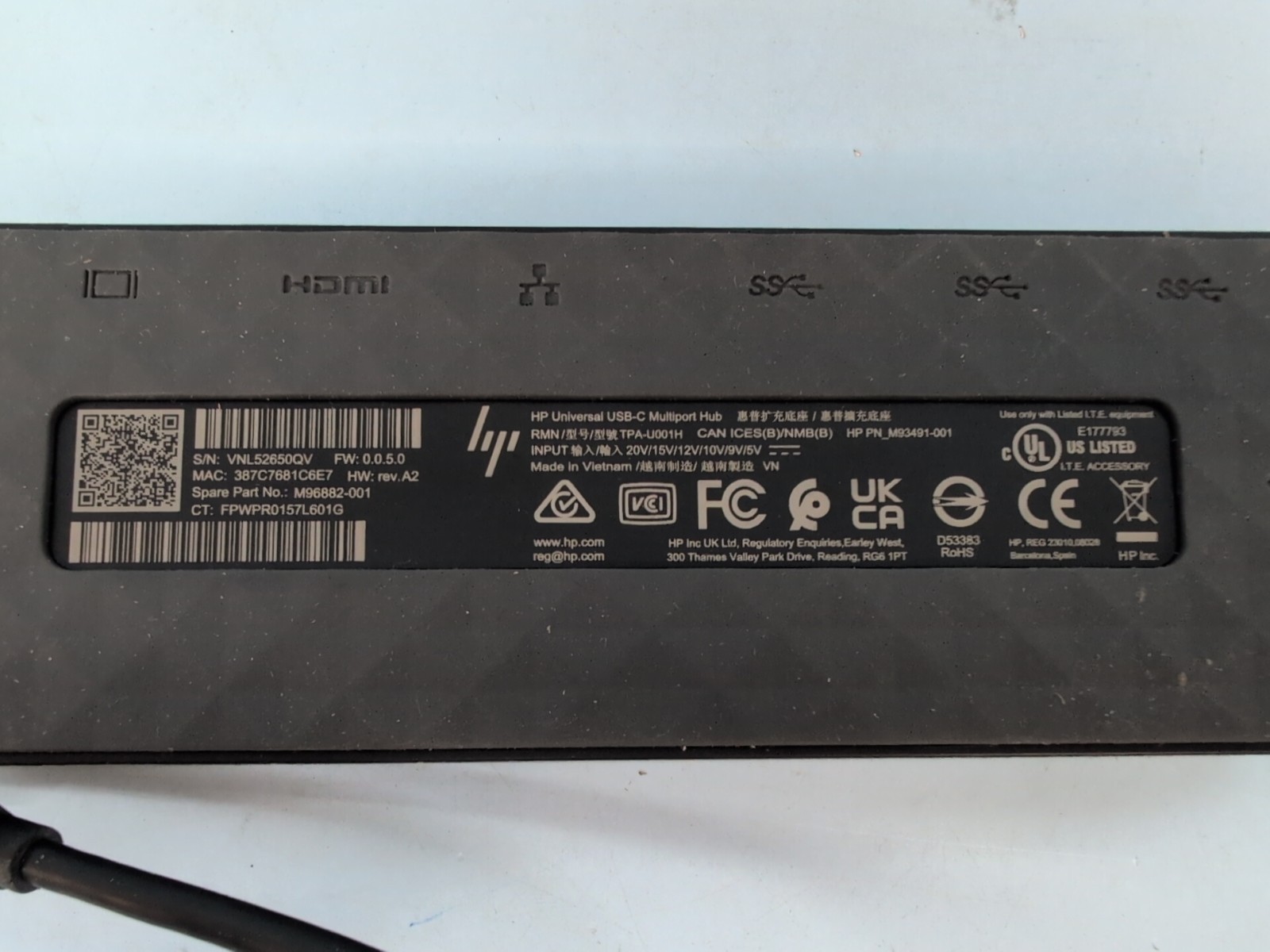 HP Universal USB-C Multiport Hub 50H98AA