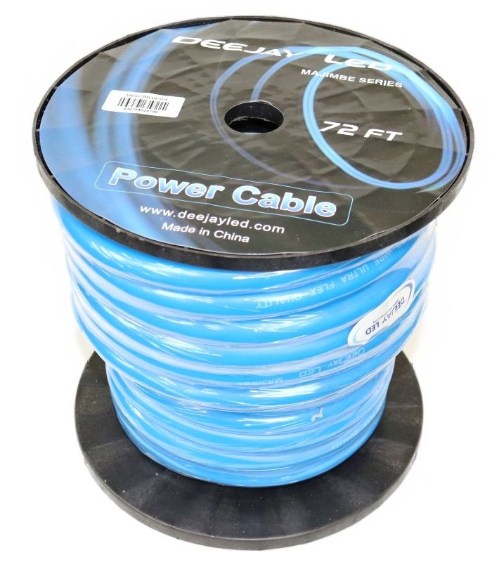 Deejay LED TBH072BLUEMIX 72ft 0 AWG Power Cable Blue