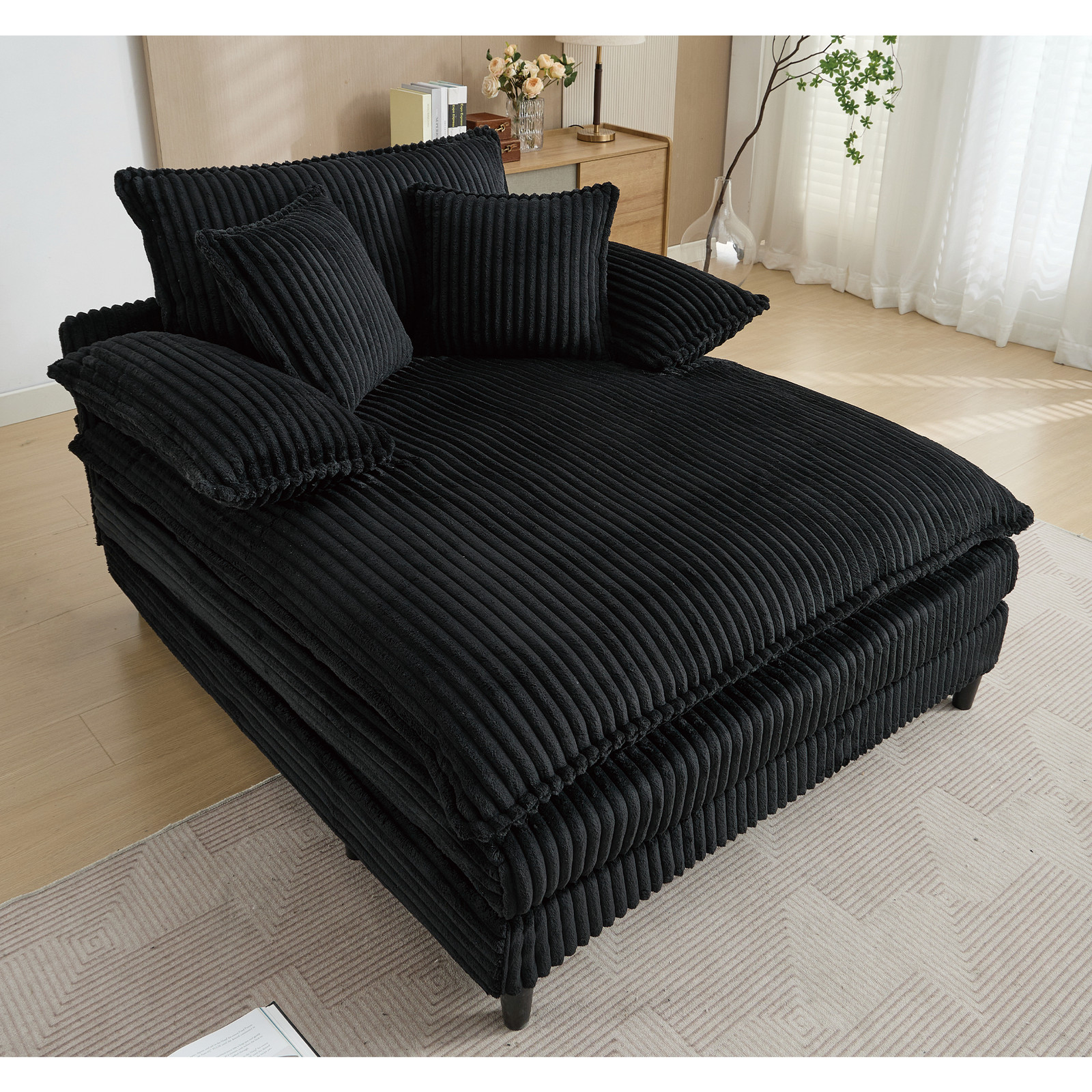 [NEW ARRIVED] [VIDEO PROVIDED] 54.75" W Oversized Chaise Lounge Chair,Fluffy c