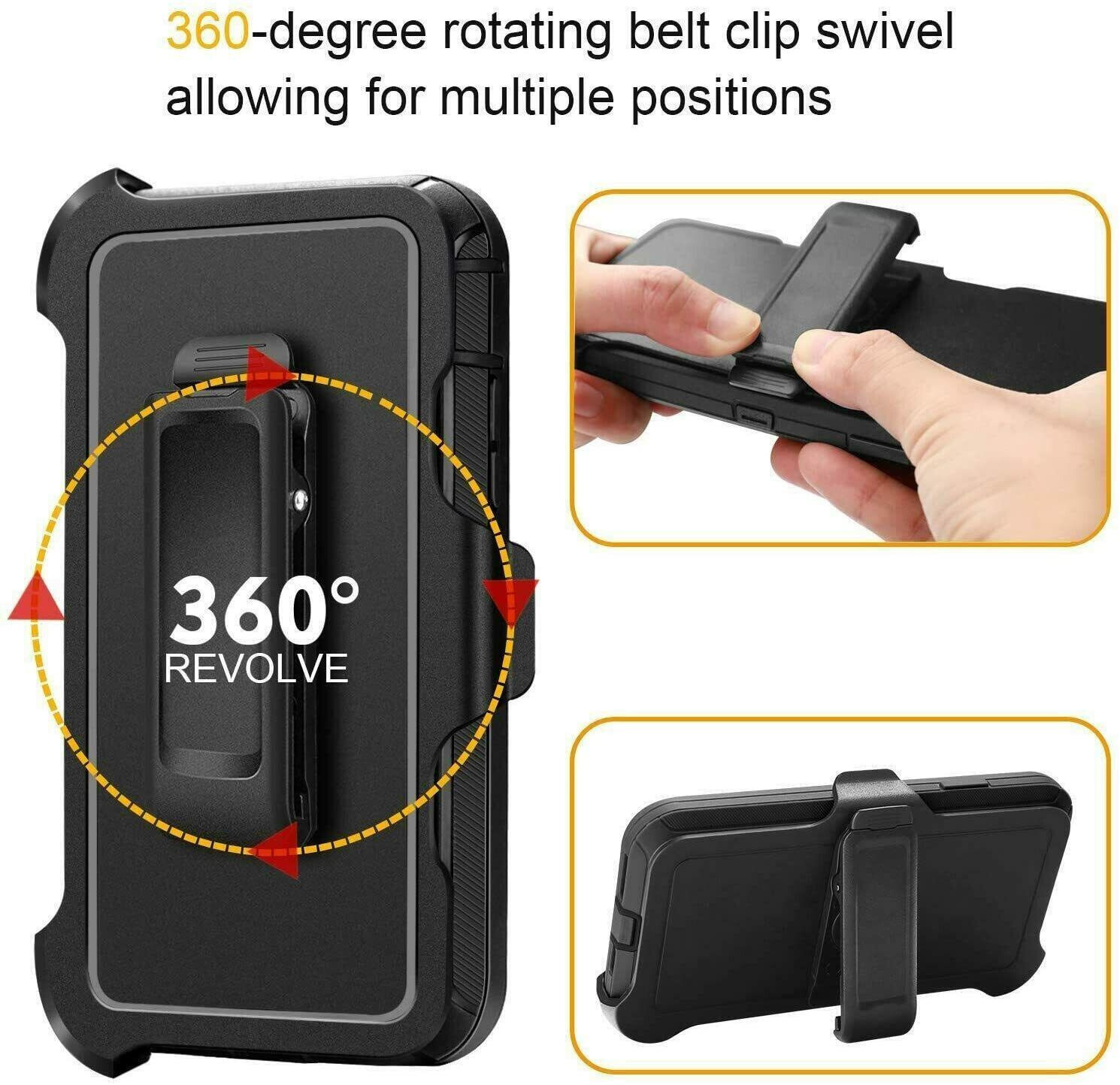 Rugged Defender Case for Galaxy Note 10+Plus (ONLY) With Belt Clip