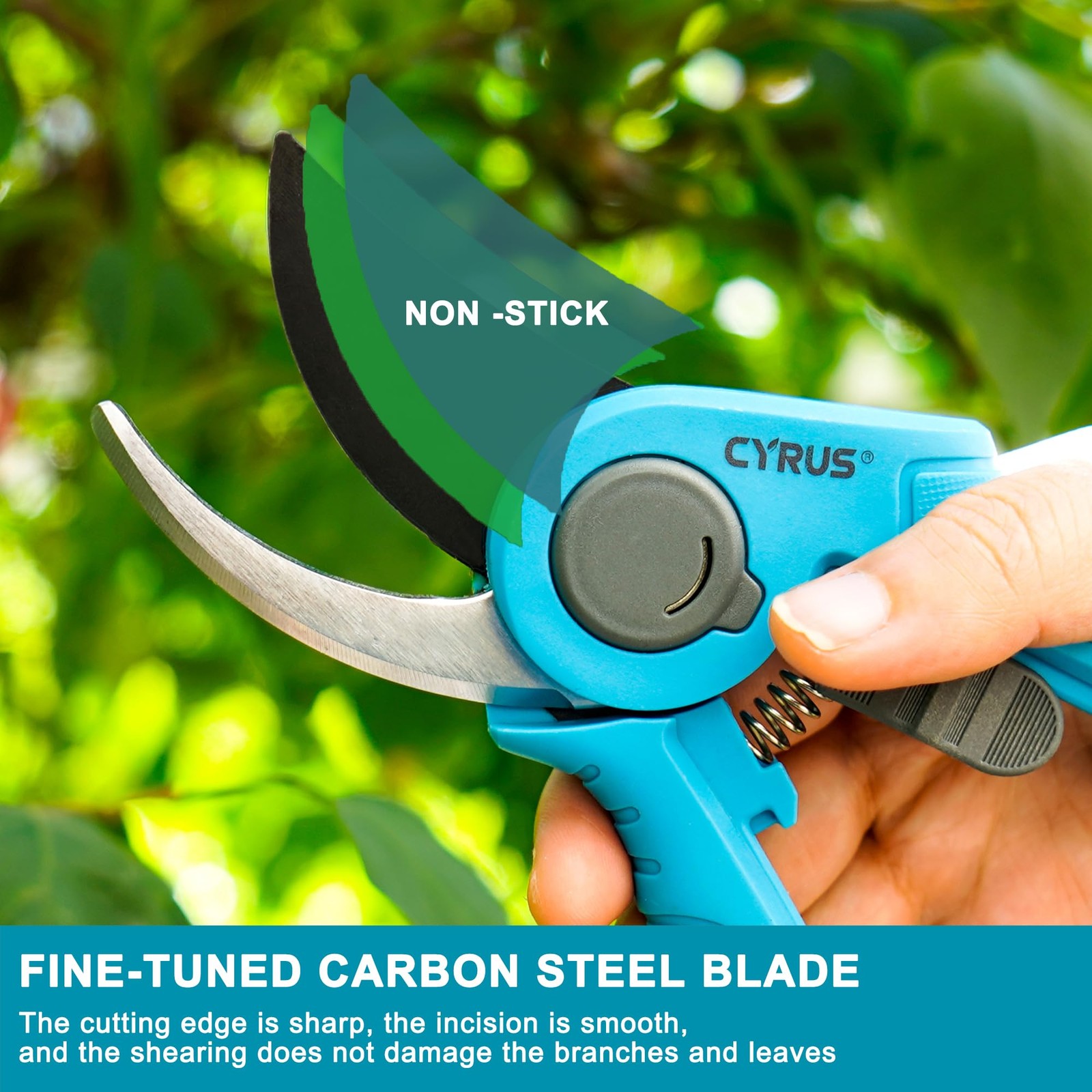 CYRUS 8 Inch Pruning Shears, Professional Garden Shears with 30*25*3cm, Blue