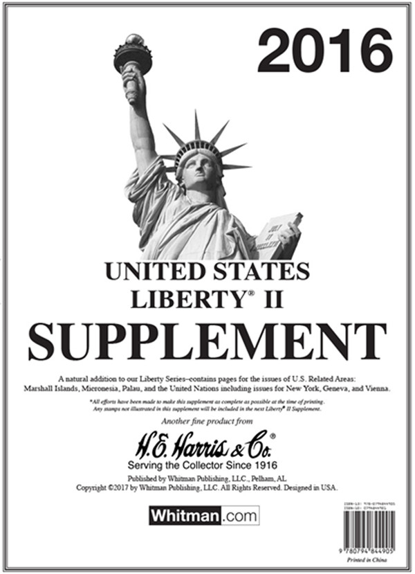 2016 H.E. Harris Liberty II Supplement - U.S. Stamp Album Update Pages
