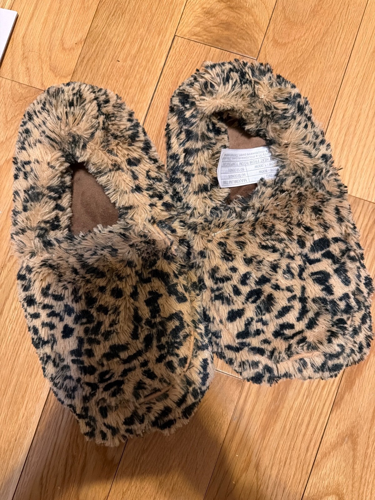 Warmies slippers warmers animal print faux fur men’s women’s