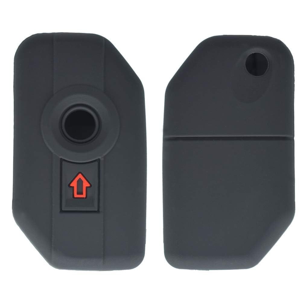 AUTOXBERT Silicone Full Protect 2 Button Remote Control Key Black, black