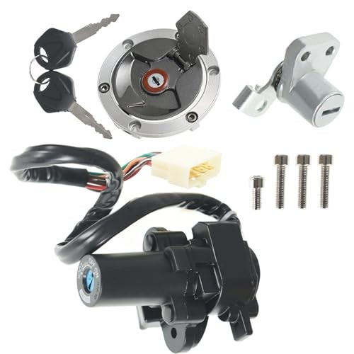 Motorcycle Ignition Switch Lock Key Fuel Cap Replacement for Kawasaki EX250J