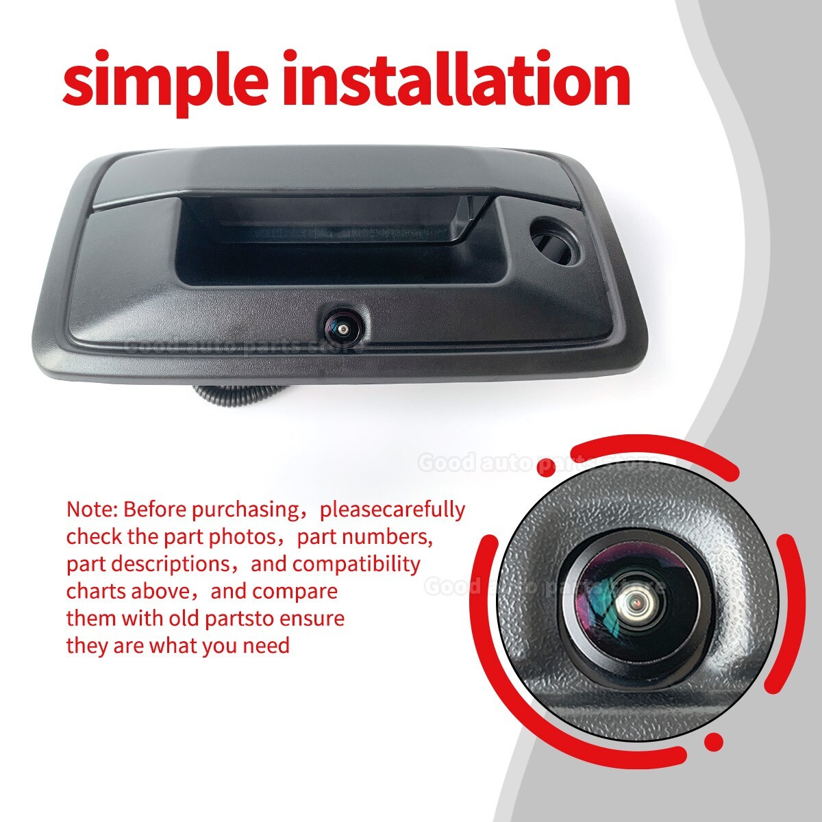 NEW Tailgate Handle Reverse parking assist camera For 2014-2018 Chevy Silverado