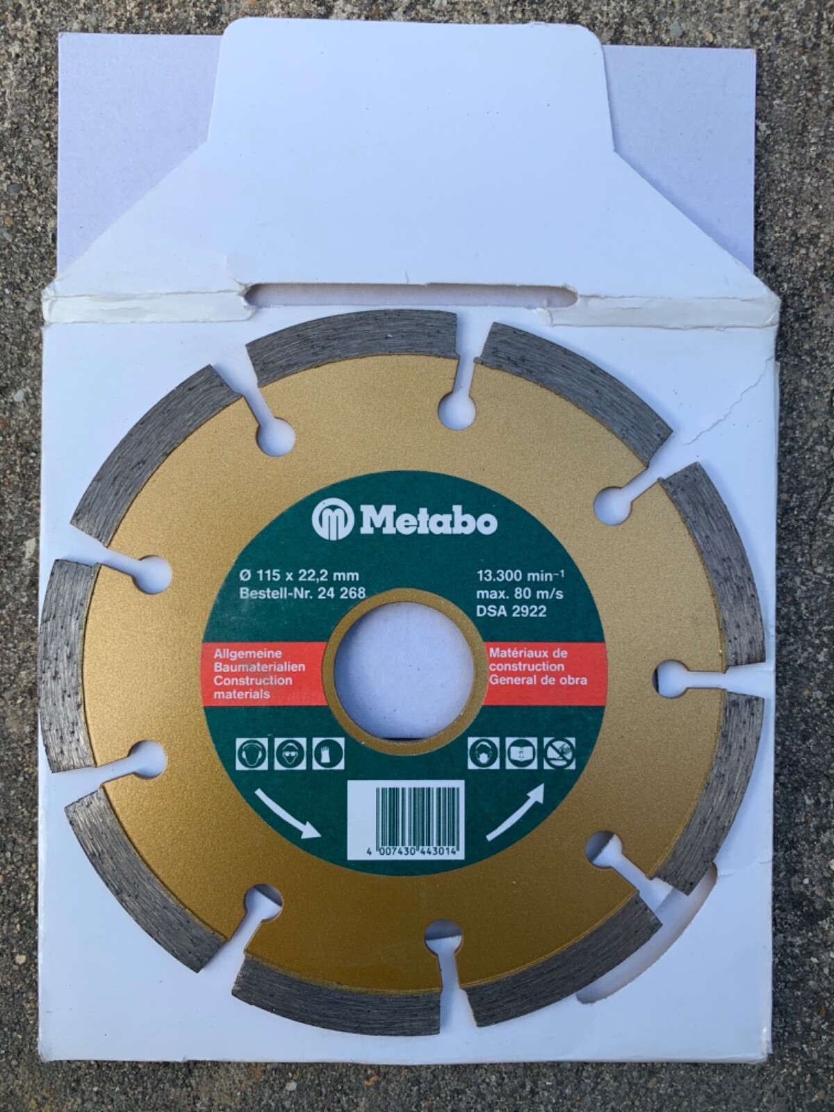 Ridgid metabo 4-1/2" segmented diamond concrete grinder cutoff wheel (pack of 2)