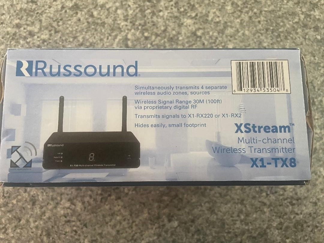 Russound XStream Multi-Channel Wireless Transmitter X1-TX8, New in Box
