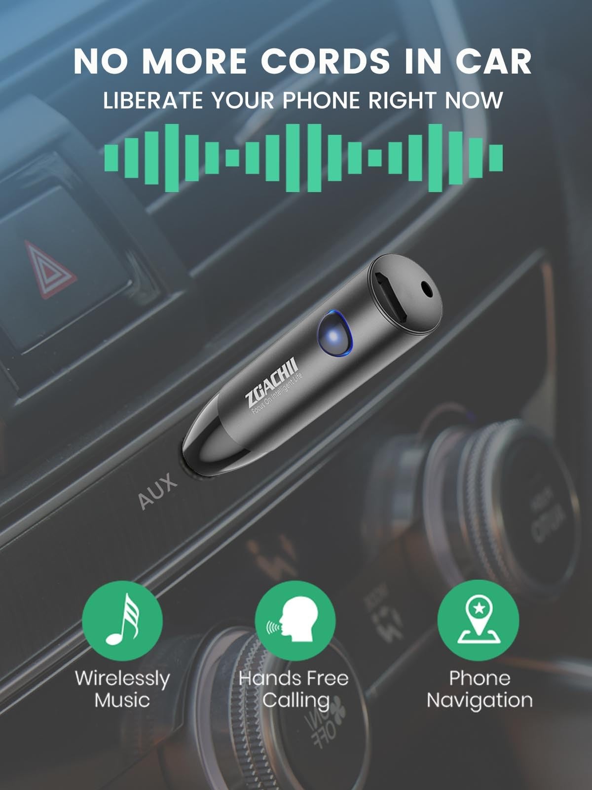 Bluetooth Aux Adapter for Car, Wireless Bluetooth 5.0 Audio Receiver with 3.5...