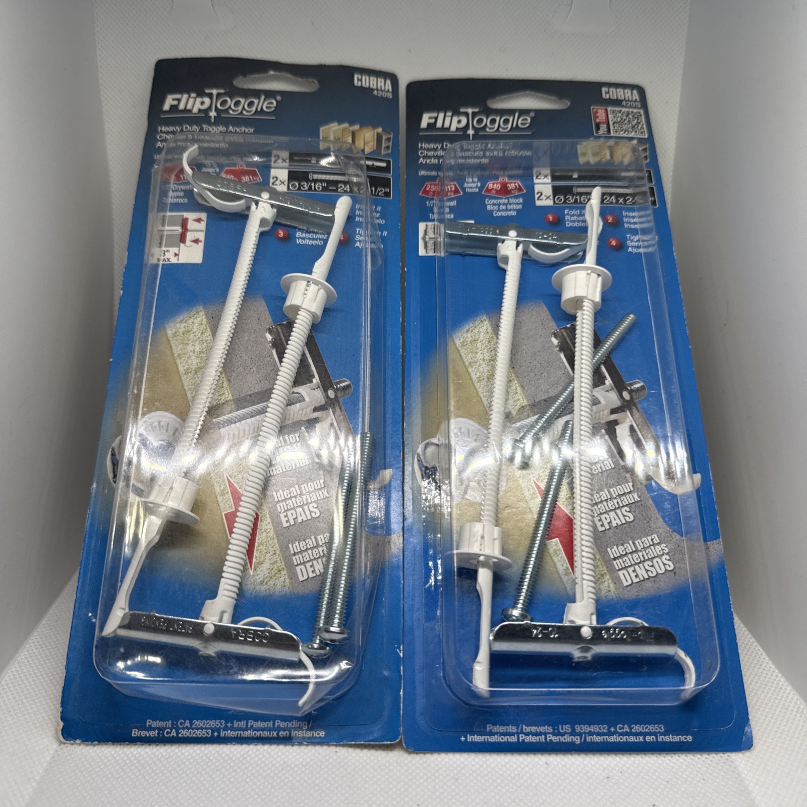 FLIPTOGGLE 3/16 in. x 2-1/2 in. Toggle Bolt (2-Pack) Open Box