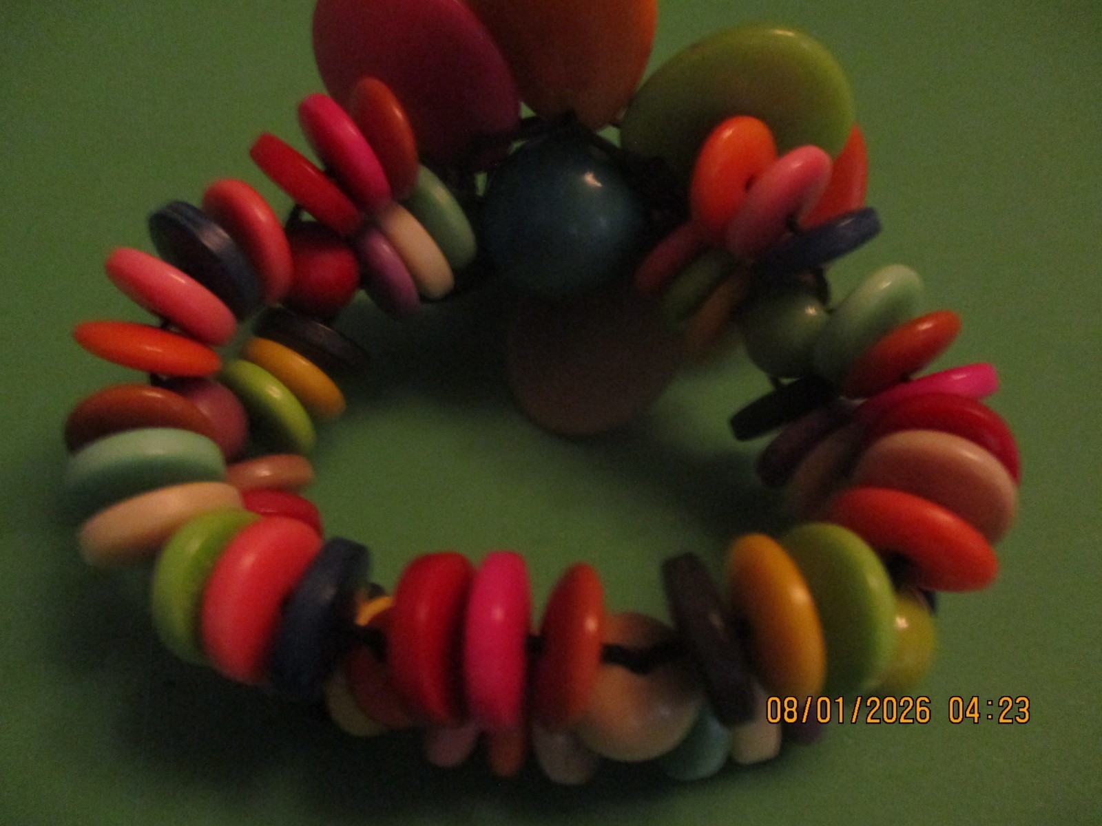 KANDI MULTI COLOR LARGE FLOWER THEME HANDMADE BRACELET