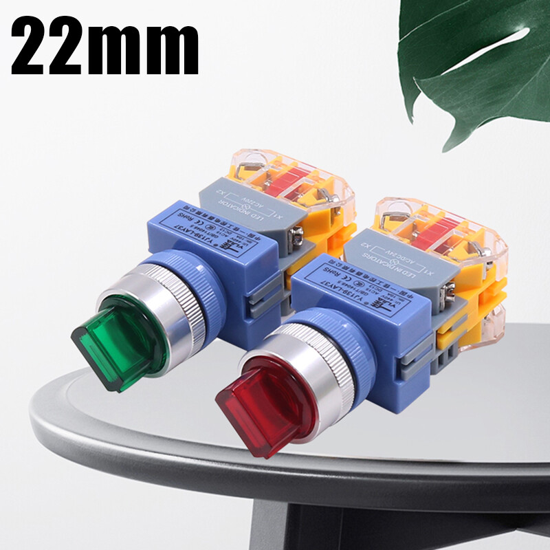 22mm Selector Switch Latching Rotary Switch 2/3 Positions with LED Illumination