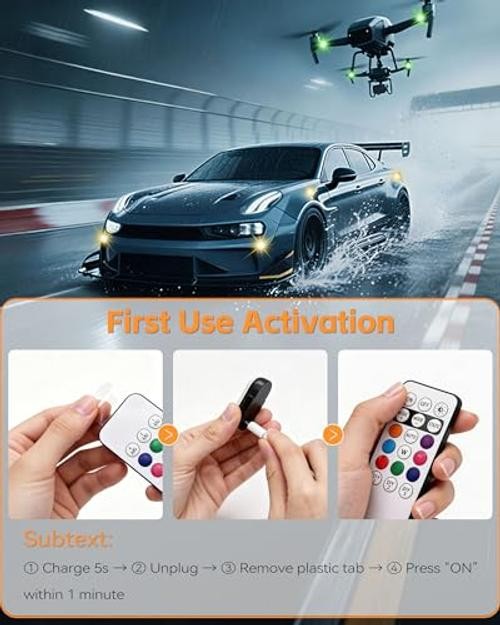 Wireless LED Strobe Lights - 8 Pack Emergency Warning Lights with Remote