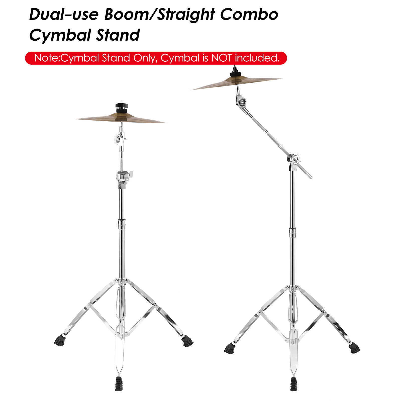 2 Pack Cymbal Straight Boom Stand Heavy Duty Thicken Alloy Mount Holder C6W2