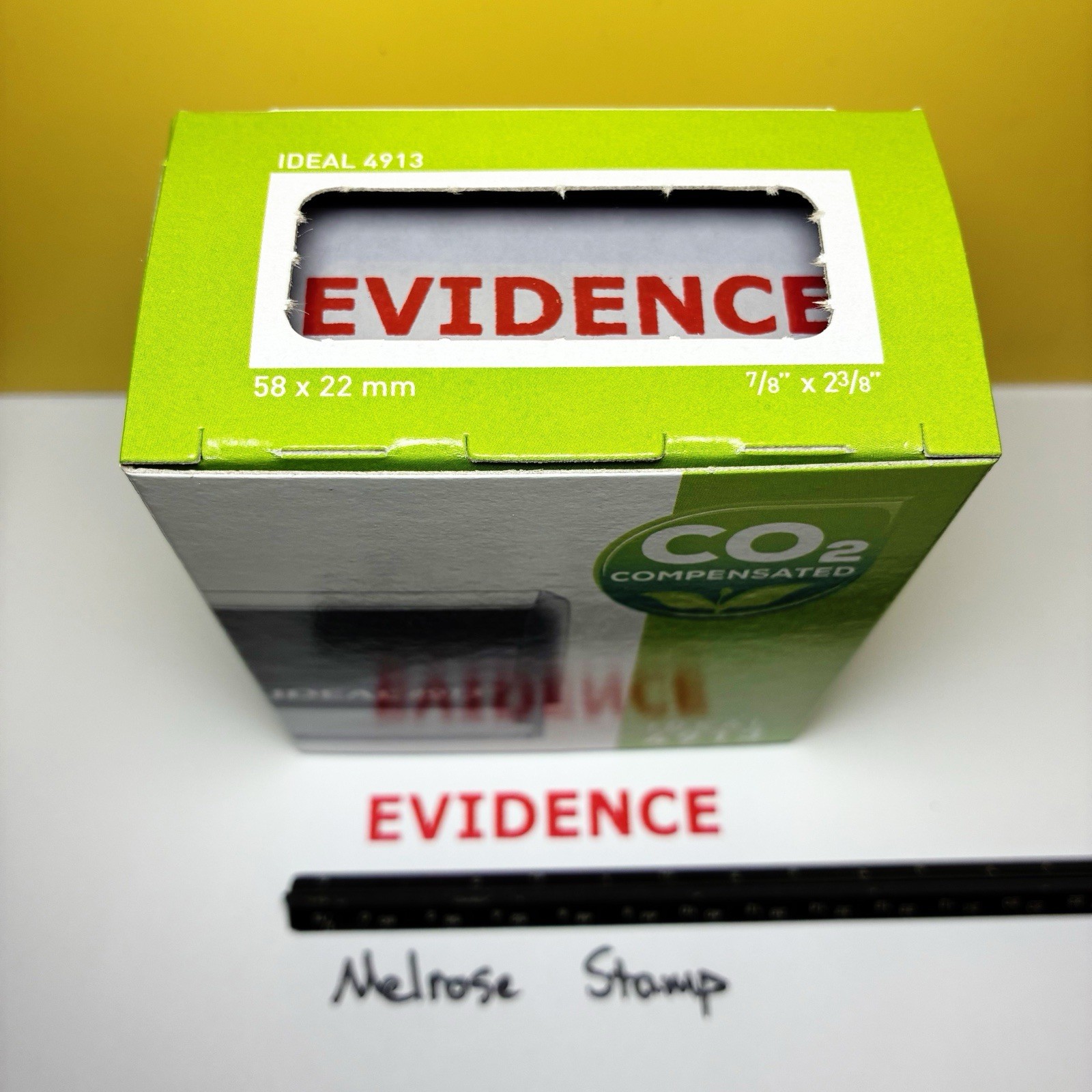Evidence Rubber Stamp Red Ink Self Inking Ideal 4913