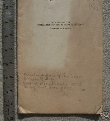 1939 Publications Catalog- U. of Mich. Zoology Museum