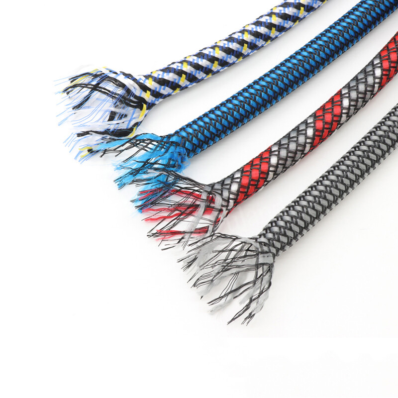 PP Cotton Yarn Braided Mesh PET Expandable Cable Sleeving 4/8/12MM