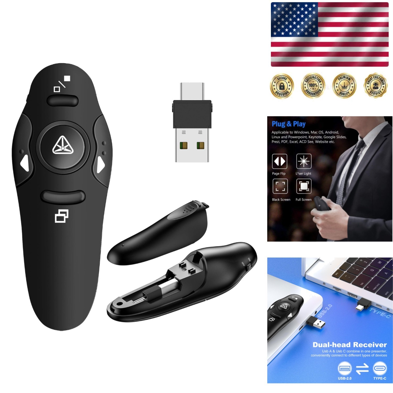 Plug & Play Wireless Presenter Remote - Perfect for Keynote and PowerPoint