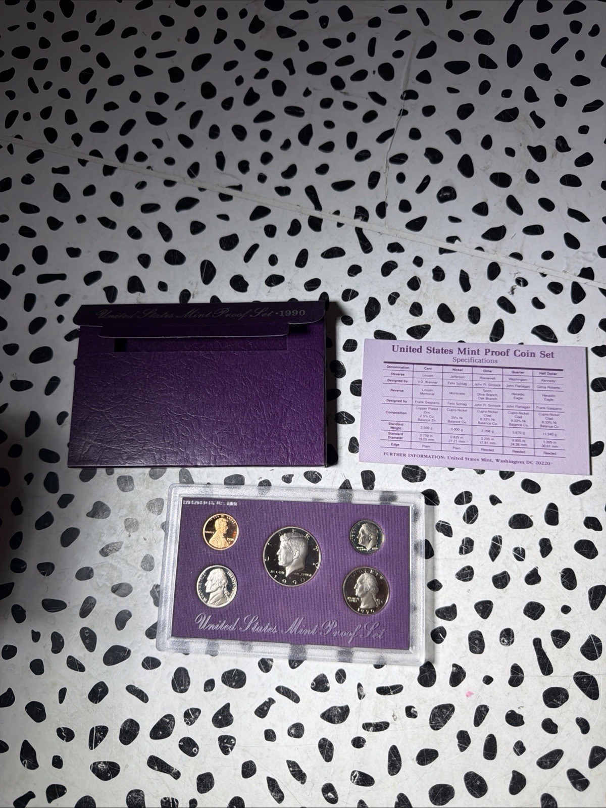 United States Mint Proof Set 1990 Coins w/ Certificate & Sealed Case