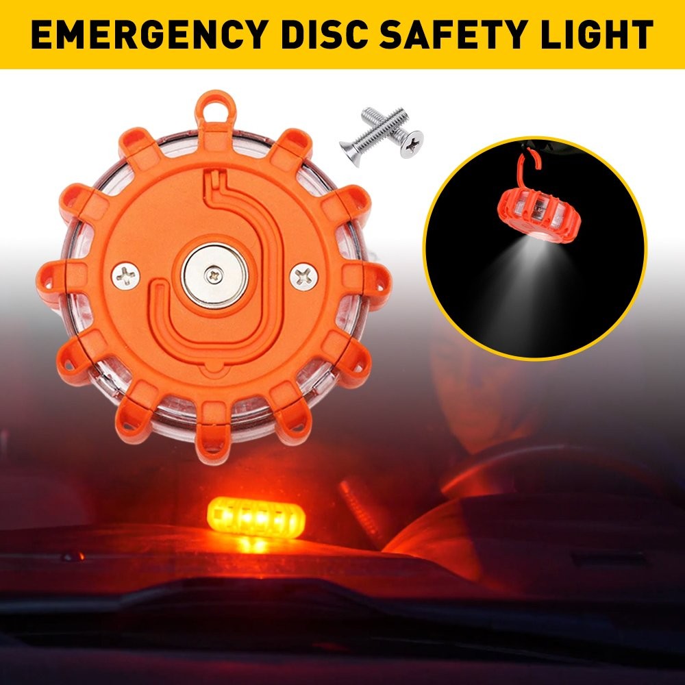 LED Magnetic Light Car Beacon Round Emergency Hazard Strobe Warning SOS Lamps EC