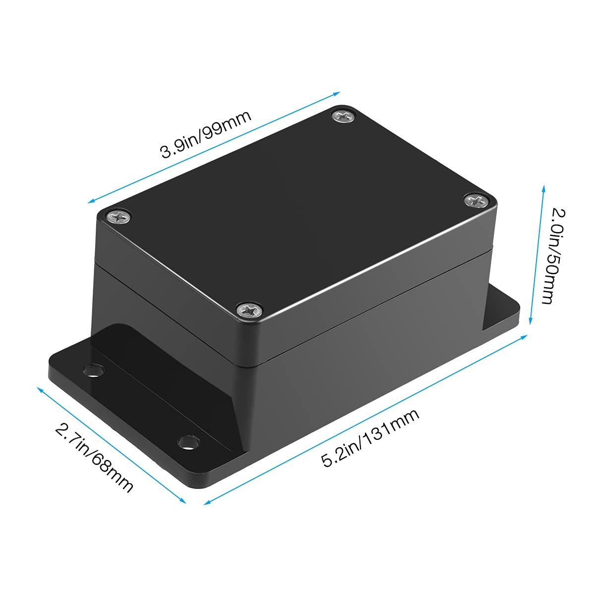 2 Pack IP65 Electronic Project Box Plastic ABS 3.95 x 2.7 x 2, Black